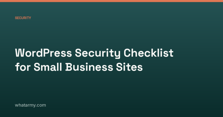 WordPress Security Checklist for Small Business Sites