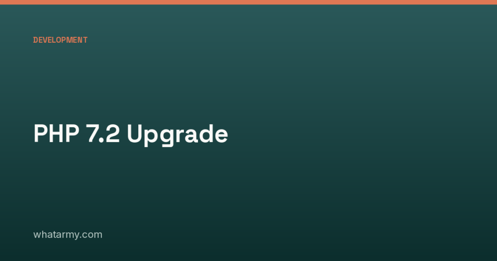 PHP 7.2 Upgrade