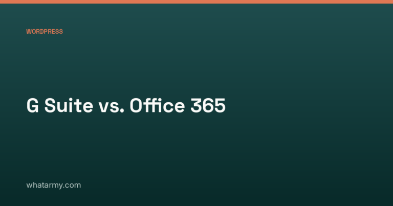 G Suite vs. Office 365