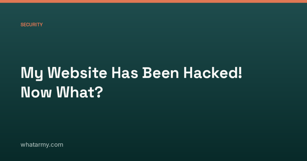 My Website Has Been Hacked! Now What?