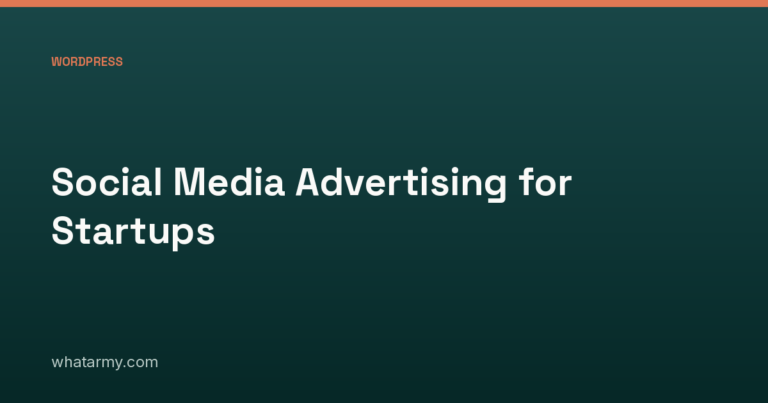 Social Media Advertising for Startups